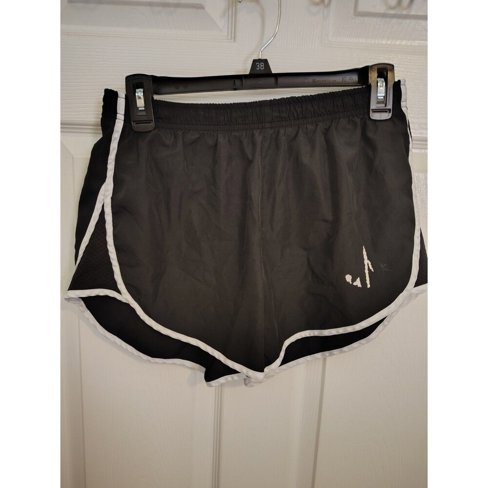 Row Women's Black Athletic Shorts White Trim Elastic Waist S/CH 4/6 Logo